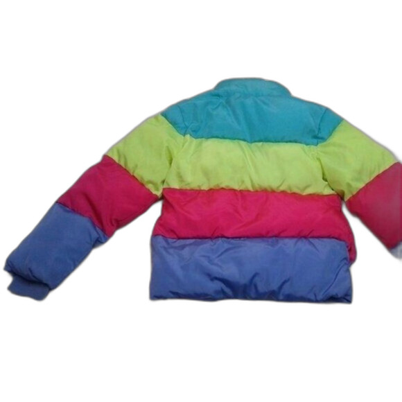 Cat & Jack Puffer Coat Jacket Girls Size XS 4/5 Purple Pink NeonYellow Blue Warm - Picture 13 of 15
